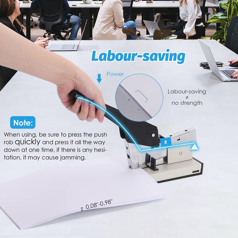 Frifreego Heavy Duty Stapler - Effortless 240-Sheet Office Stapler with Adjustable Paper Guide, Super Capacity with 4000 Staples - Image 4